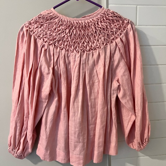 Innika Choo Pink Linen Blouse, Size 0, BNWT - Picture 2 of 7